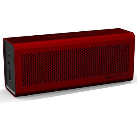 Braven 600 Portable Wireless Speaker/Speakerphone/Mobile Phone Charger, 33' Bluetooth Range, Moab Red