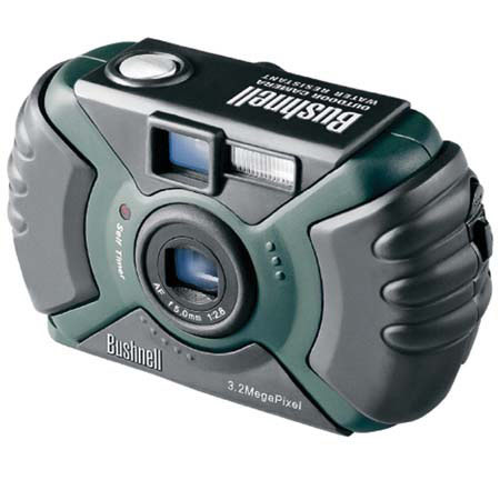 Bushnell Outdoor, 3.2 Megapixel, 4x Digital Zoom, Water Resistant Digital Camera, Green &amp; Black Finish. image