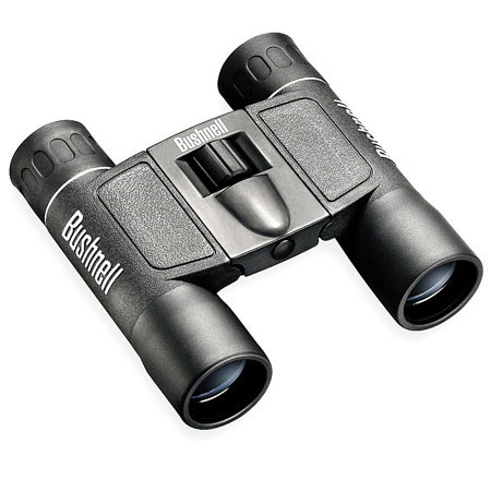Bushnell 12x25mm Powerview Weather Resistant Roof Prism Binocular with 4.58 Degree Angle of View, Black.