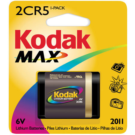 Kodak Max 2CR5 Battery, 6.0 volt Lithium, KL2CR5. image