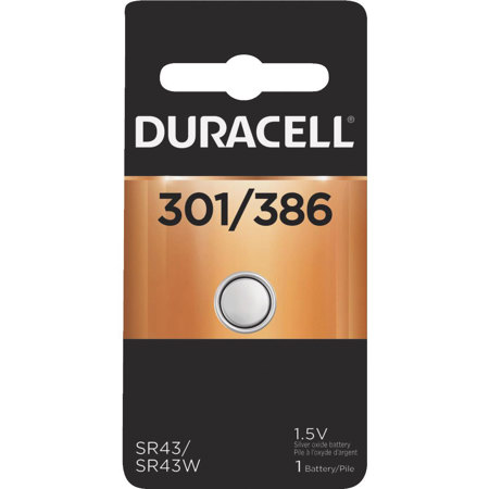 Duracell D301/386 Watch / Electronic Silver Oxide Battery, 1.5 Volt