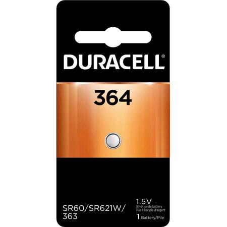 Duracell D364 Watch/Electronic Silver Oxide Battery, 1.5 Volt