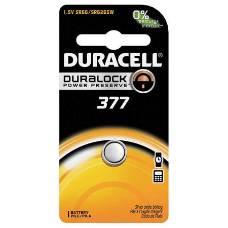 Duracell D377 Watch/Electronic Silver Oxide Battery, 1.5 Volt