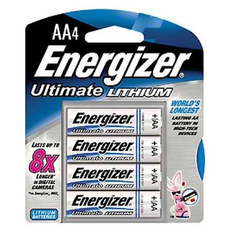 Energizer Ultimate Lithium AA Batteries, 1.5 volt, Pack of Four. image