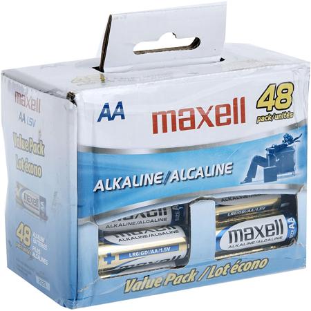 Maxell "AA" 1.5v Alkaline Battery (48-Pack)