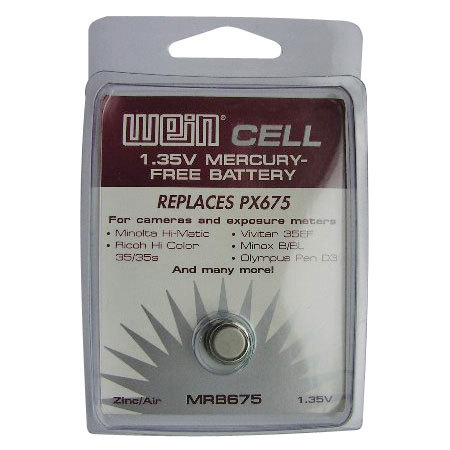 Wein Cell PX675 Button Battery, 1.35 volt Zinc-Air. image