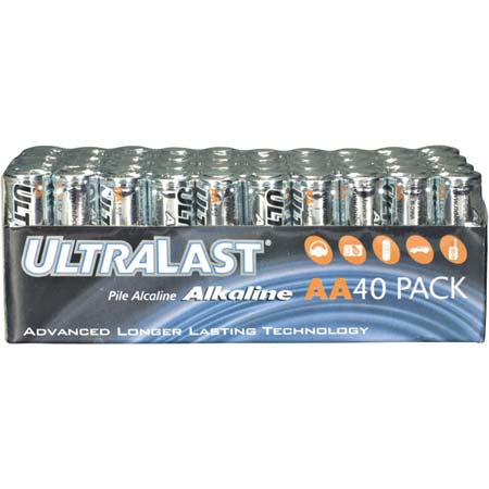 UltraLast AA 1.5 Volt Alkaline Batteries, Pack of 40 image