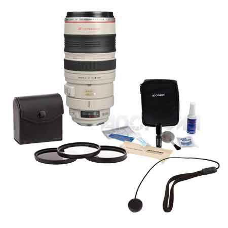 Canon EF 100-400mm f/4.5-5.6L USM AF Image Stabilized Lens Kit,- USA - with Tiffen 77mm Photo Essentials Filter Kit, Lens Cap Leash, Professional Lens Cleaning Kit