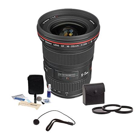 Canon EF 16-35mm f/2.8L II USM Ultra Wide Angle Zoom Lens Kit, U.S.A. Warranty with 82mm Photo Essentials Filter Kit, Lens Cap Leash, Professional Lens Cleaning Kit
