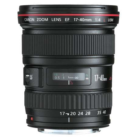 Canon EF 17-40mm f/4L USM Ultra Wide Angle Zoom Lens with Case and Lens Hood - Refurbished By Canon USA image