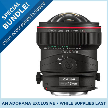 Canon TS-E 17mm f/4L Tilt-Shift Manual Focusing Lens for EOS - U.S.A. Warranty - Special Promotional Bundle