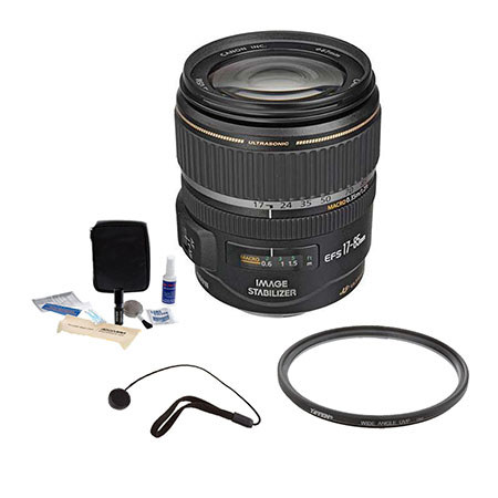 Canon EF-S 17mm - 85mm f/4.0-5.6 USM IS Image Stabilized Af Lens Kit, for EOS 20D and Digital Rebel Cameras, U.S.A. Warranty. with Tiffen 67mm UV Wide Angle Filter, Lens Cap Leash, Professional Lens Cleaning Kit image