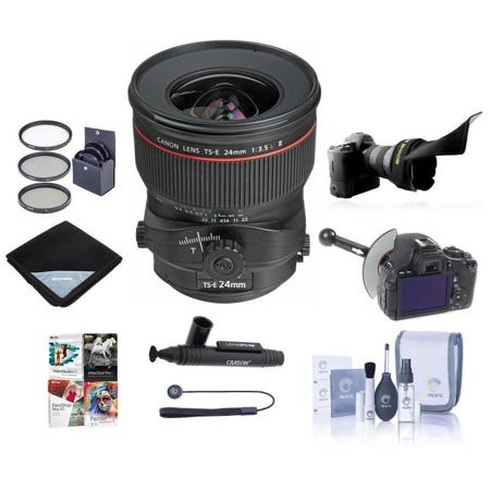 Canon TS-E 24mm f/3.5L II Tilt-Shift Lens - USA Warranty - Bundle- with Pro Optic 82MM Dig. Essentials Filter Kit, New Leaf 2 Year Extended (Spill & Drops) Warranty, Pro -Optic Lens Wrap 19X19 Black, Pro Cleaning KIt, Lenspen Cleaner, CapKeeper 2 Lens Cap