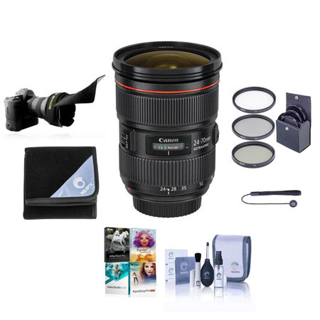 Canon EF 24-70mm f/2.8L II USM Zoom Lens - U.S.A. Warranty - Bundle - with Pro Optic 82mm Photo Essentials Filter Kit, Lens Cap Leash, Professional Lens Cleaning Kit