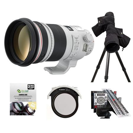 Canon EF 300mm f/2.8L IS II USM Image Stabilizer Telephoto Lens with Case & hood - USA - Bundle With New Leaf 3 Year (Drop s & Spills) Warranty, LensAlign MkII Focus Calibration System, Canon ERC-E4M Raincover, Canon 52 Drop-In Circular Polarizer Filter