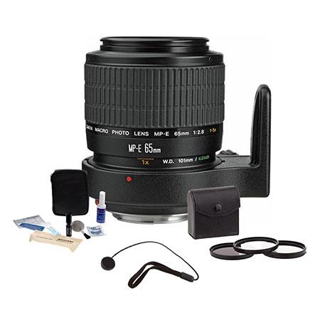 Canon MP-E 65mm f/2.8 1-5x Macro Photo Manual Focus Telephoto Lens Kit, USA with 58mm Photo Essentials Filter Kit, Lens Cap Leash, Professional Lens Cleaning Kit,