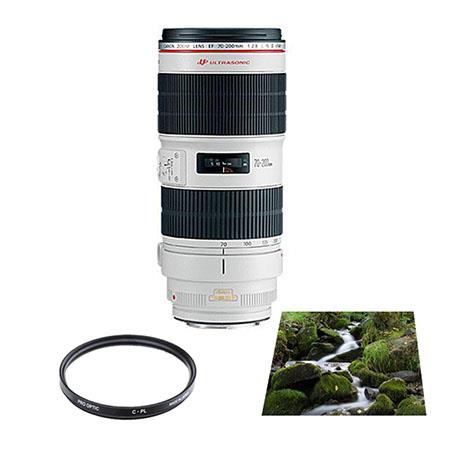 Canon EF 70-200mm f/2.8L IS II USM AutoFocus Lens - USA - Advanced Kit - with B + W 77mm Circular Polarizer Multi Coated Glass Filter & B + W 77mm 0.6 (4x) Neutral Density Glass Filter