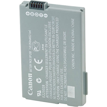 Canon BP-208 Rechargeable 7.4V 850mAh Battery for Optura DC 20, DC 40, DC100 and S1 Camcorders image