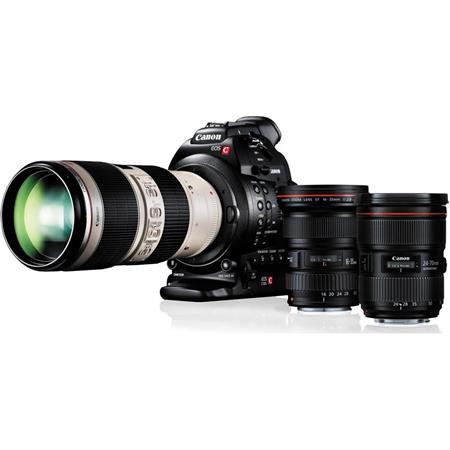 Canon EOS C100 Cinema Camcorder Triple Lens Kit with EF 16-35mm f/2.8L II USM, EF 24-70mm f/2.8L II USM, EF 70-200mm f/2.8L IS II USM & - With Dual Pixel CMOS AF Feature Upgrade
