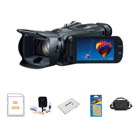 Canon VIXIA HF G30 Full HD Camcorder - BUNDLE - with 32GB Class 10 Memory Card, Lowepro Camcorder Case, Lens Cleaning Kit, Adorama 3.5