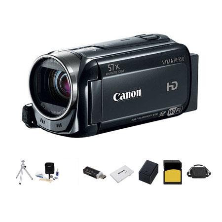 Canon VIXIA HF R50 1080p Full HD Camcorder, - Bundle With LowePro Carrying Case, 16 GB Class 10 SDHC Memory Card, Cleaning Kit, SD Card Case