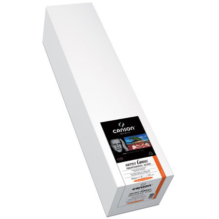 Canson Artist Canvas, Natural White, Professional Gloss Surface Inkjet Canvas, 390gsm, 24"x10' Roll