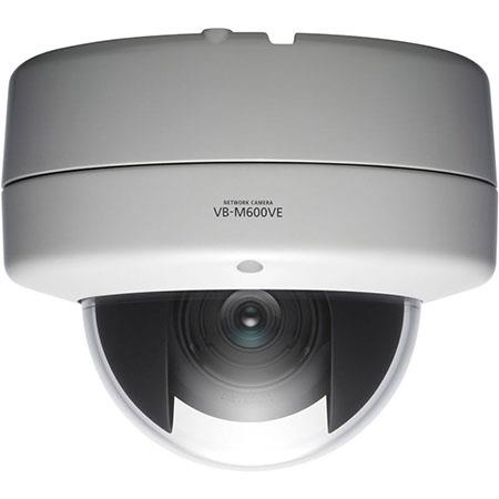 Canon VB-M600VE Fixed Vandal-Resistant Network Dome Camera, 1.3MP, 3x Optical Zoom, IR Cut Filter, 2-Way Audio