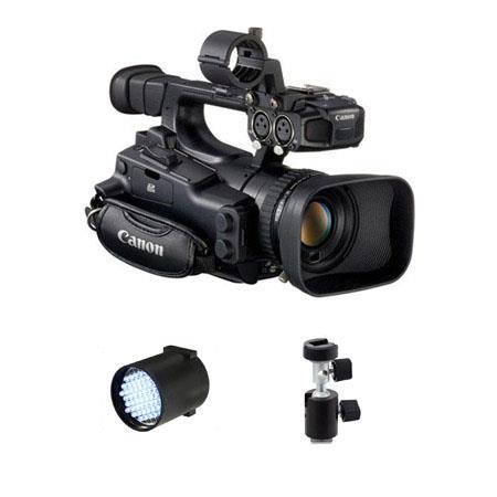 Canon XF-105 High Definition Professional Camcorder - Bundle - with Switronix TL-50 30w Dimmerable DC On Camera LED Light, Light Stand Adapter