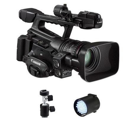 Canon XF-300 High Definition Professional Camcorder - Bundle - with Switronix TL-50 50w DC LED On-Camera Light Dimmable, Light Stand Adapter