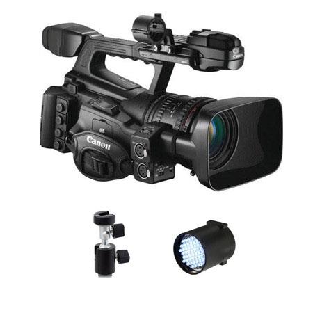 Canon XF-305 High Definition Pro Camcorder - Bundle - with Switronix TL 50 30w Dimmable DC Powered LED Light, Light Stand Adapter