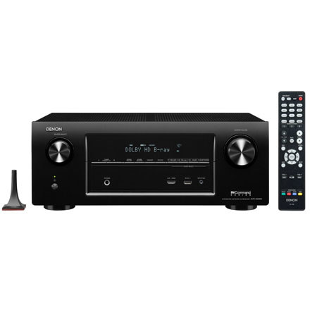 Denon AVR-X2000 7.1-Ch Home Theater Receiver with Apple Airplay, 3D and 4K Pass-Through Technology, 185W Power Output, AM/FM Tuner, HDMI/USB