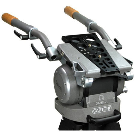 Cartoni Omega O105 Aluminum Tripod System with Omega Fluid Head, 1-Stage Tripod, Mid-Level Spreader, Supports 176 lbs, Maximum Height 54"