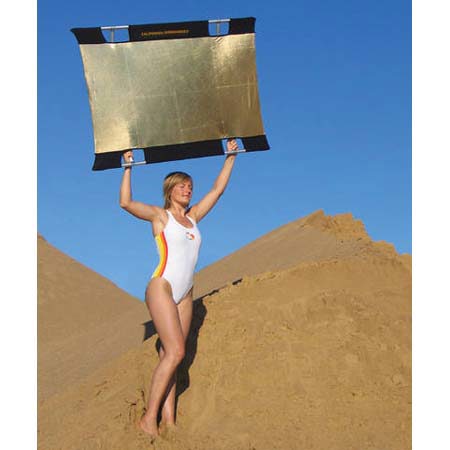 California Sunbounce Mini Textile &amp; Frame Kit, 3' x 4' Gold with Silver Backing. image