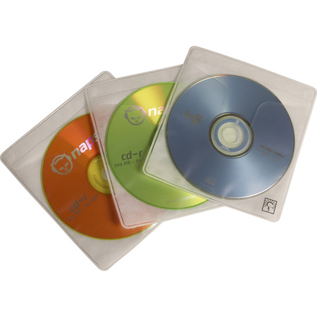 Case Logic Double Sided ProSleeves for CDs &amp; DVDs, Capacity 120 Discs or 60 with Liner Notes, Color: White. image