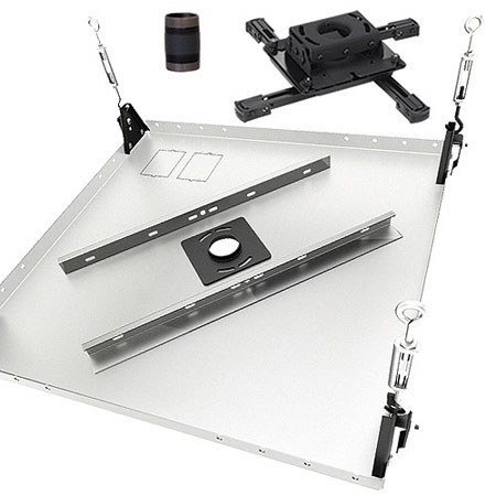 Chief KITPB003 Projector Ceiling Mount Kit, Includes RPA Universal & Custom Projector Mounts, CMA455 Ceiling Tile, 3" Extension Column, Black