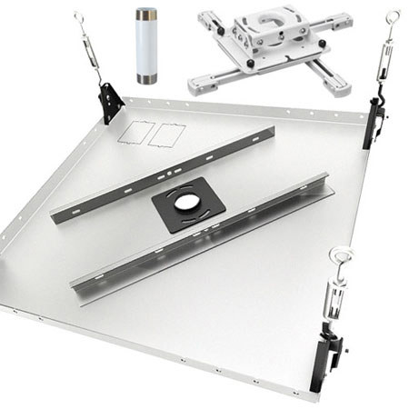 Chief KITPB003 Projector Ceiling Mount Kit, Includes RPAU Projector Mount, CMS003 3" Extension Column, CMA455 Ceiling Tile Replacement Kit, White