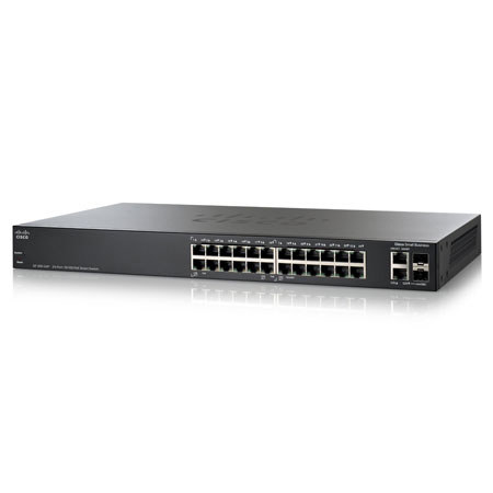 Cisco SF200-24 24-Port 10/100 Ethernet Smart Switch, 2 Combo Mini-GBIC