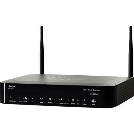 Cisco UC320W Wireless Router, 24 Users / 4 FXO / 1 FXS