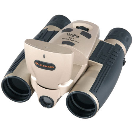 Celestron 8 x 32 VistaPix Binocular with Built in 3.0 Megapixel Digital Camera with LCD Viewer &amp; Expandable Card Slot, Gold Finish image