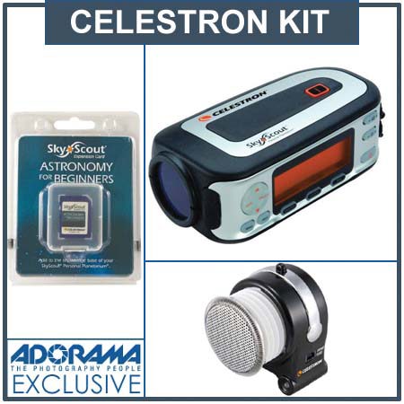 Celestron SkyScout Personal Planetarium Outfit with SkyScout Expansion Card "Astronomy for Beginners" &amp; Compact Speaker for the SkyScout image