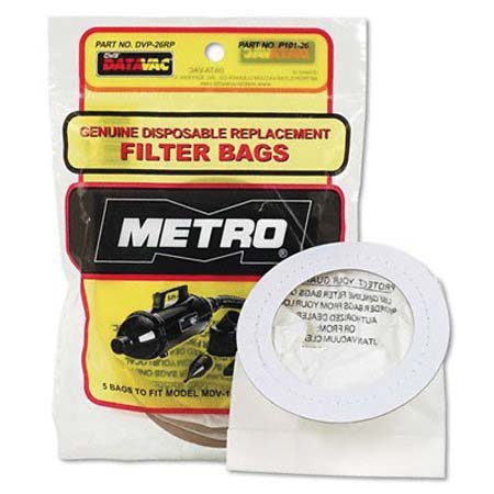 Metro DataVac Disposable Paper Bags for MDV-1 Series Cleaning Systems - Pack of 5 Bags