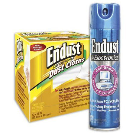 Endust for Electronics - Anti-Static Cleaning & Dusting Spray with Endust Dry Disposable Dust Cloths, 10ct