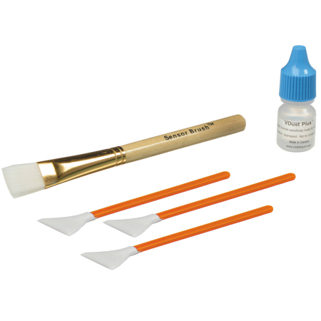 Visible Dust Mini Dry and Wet Sensor Cleaning Kit with Orange 1.6x &amp; 16mm Sensor Brush image
