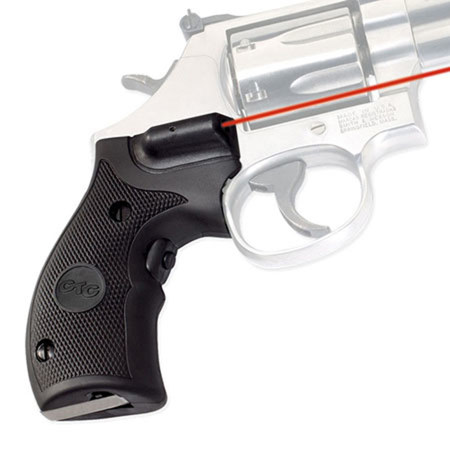 Crimson Trace Compact Rubber Overmold Lasergrip Set with Front Activation for the Smith &amp; Wesson K and L Frame Series Revolvers with Round Butt. image