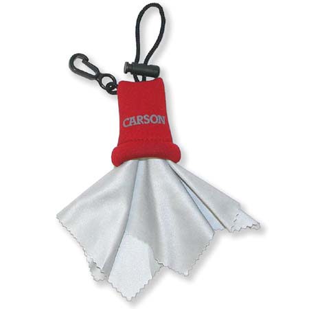 Carson SN-50 Stuff It Microfiber Lens Cloth with Protective Pouch, Red image