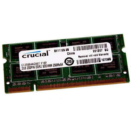 Crucial PC2-5300 2GB 200-pin SO-DIMM DDR2 Memory Module for Laptop