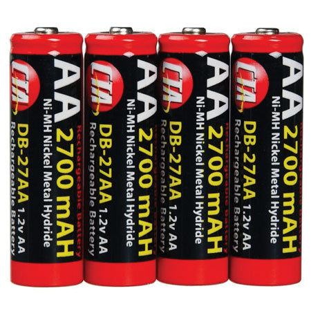 CTA Digital 4 &quot;AA&quot; Nickel Metal Hydride (Ni-MH) Rechargeable Batteries, 2500 mAh, image