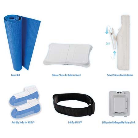 CTA Digital WI-6WF 6-in-1 Nintendo Wii Fit Starter Kit with Balance Board Mat, Wii Fit Belt, Silicon Sleeve for Balance Board