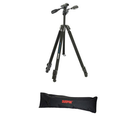 Cullmann Magnesit 519 Aluminum Tripod with 3-Way Quick Release Head, Supports: 8.8 lbs, Max Height 61.8" &amp; Adorama Tripod Carrying Case image