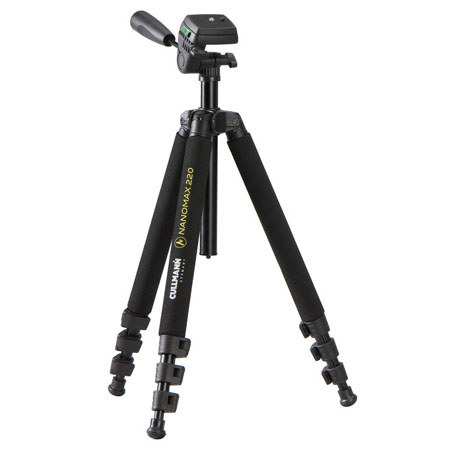 Cullmann Nanomax 220 Aluminum Tripod with 3-Way Pan &amp; Tilt Head, Supports: 5.5 lbs, Max Height 44.5&quot; image